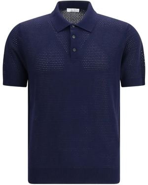 Roberto Collina Short-Sleeve Knit Polo Shirt - Blue