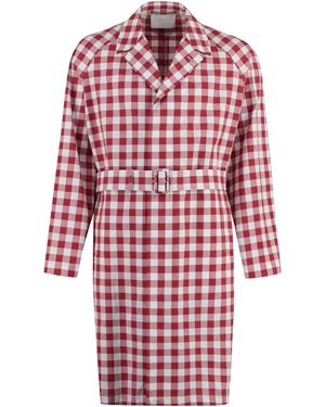 Prada Check Trench Coat - Red