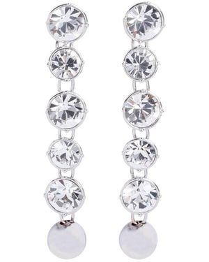 Jean Paul Gaultier Long Diamond Earrings - White