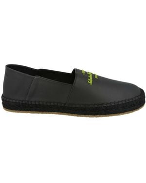 Ferragamo Gus Leather Espadrilles - Black