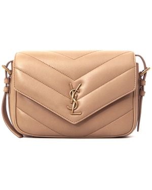 Saint Laurent Loulou Toy Shoulder Strap Bag - Natural