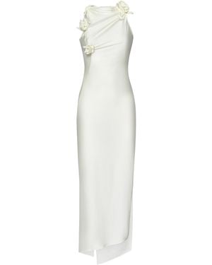 Coperni Evening Dress With Knotted Fabric Flowers - White