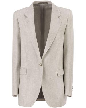 Tagliatore Single-Breasted Bouclé-Effect Mélange Blazer - Multicolor