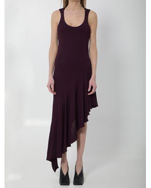 Alaïa Fluid Jersey Asymmetric Dress - Purple
