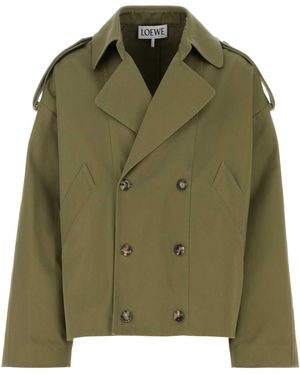 Loewe Cotton Trench Coat - Green
