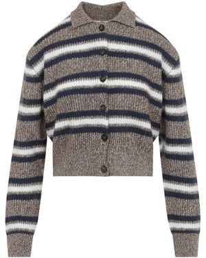 Brunello Cucinelli Striped Sweater - Gray