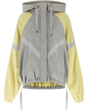 The Attico Double American Fleece Bomber Jacket Puffer Jackets - Gray