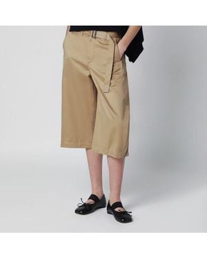 Sacai Cotton Chino Bermuda Shorts - Natural