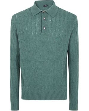 Etro Long Sleeves Polo Shirt - Green
