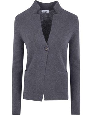 Base London Single Breasted Knitted Jacket - Blue