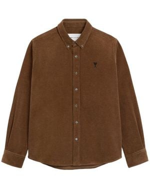 Ami Paris Velvet Shirt - Brown