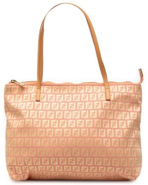 Fendi Small Zucchino Canvas Tote - Pink