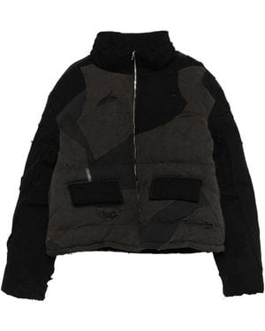 Who Decides War Coal Patchwork Design Outerwear - Black