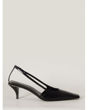 Gucci Crystal Logo Slingback Pumps - Natural