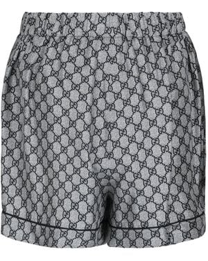 Gucci Gg Silk Twill Shorts - Gray