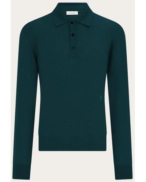 Ferragamo Dark Wool Polo Shirt - Green