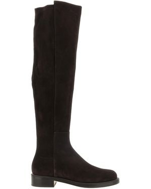 Stuart Weitzman '5050 Gisele' Suede Boots - Black