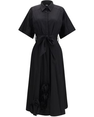 Ella Long Chemisier Dress - Black