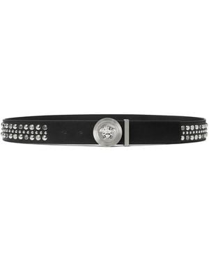 Versace Leather Mix Studs Belt - White