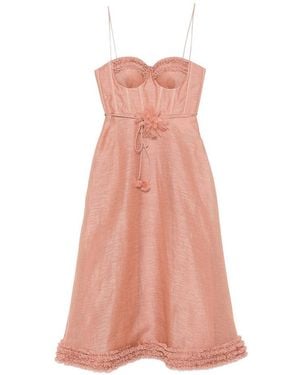 Zimmermann Nude Neutrals Linen Silk Dress - Pink