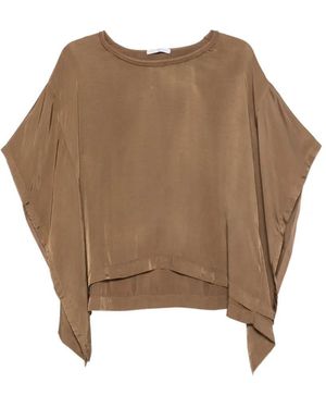 High Draped Top - Brown