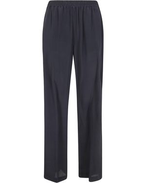Seventy Crepe Mixed Silk Pants - Blue