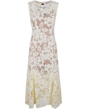 Self-Portrait Lace Midi Dress - Metallic