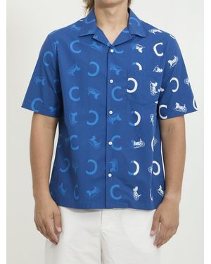 Celine Cotton Poplin Bowling Shirt - Blue