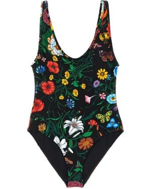 Gucci Flora' One-Piece Swimsuit - Black