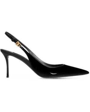 Dolce & Gabbana Patent Leather Slingback Pumps - Black