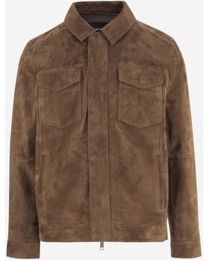 Yves Salomon Suede Jacket - Brown