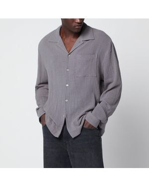 Séfr Crinkledeffect Cotton Shirt - Gray