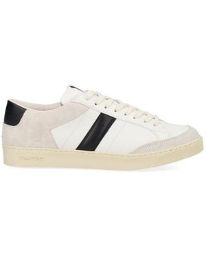 Tom Ford Grain Leather And Suede Blake Sneaker - White