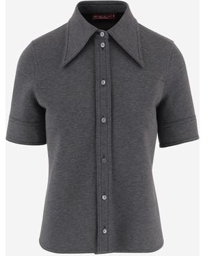 Gucci Wool-Blend Shirt With Wide Collar - Black
