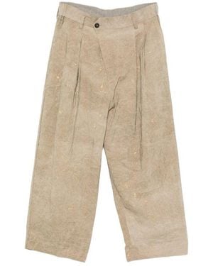 Ziggy Chen Wide-Leg Pants Sage Linen - Natural