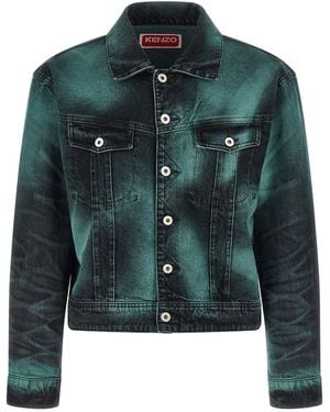 KENZO Boke Heart Puffer Jackets - Green