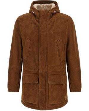 Brunello Cucinelli Suede Parka - Brown