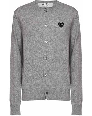 Comme des Garçons Cardigan Heart Emblem Light Wool - Gray