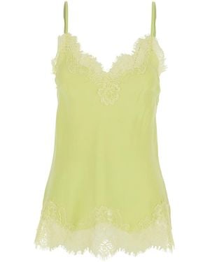 Gold Hawk Top With Lace Trim - Yellow