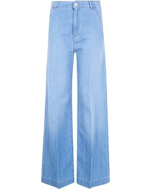 Seventy Light Denim Mixed Linen Jeans - Blue