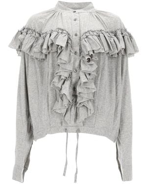 Dries Van Noten Ruffle Blouse - Gray