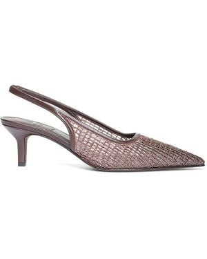 Brunello Cucinelli Pointed Sling Back Medium Heel - Pink