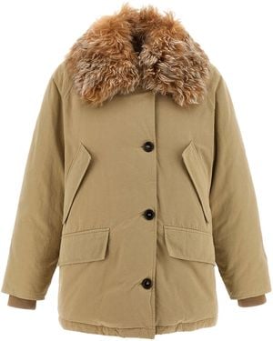 Prada Fur Collar Jacket - Natural
