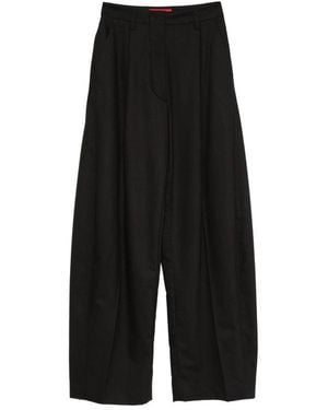 Thelatest Wide Leg Pants With Flap Pockets - Black