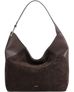 Furla Logo Lettering Large Lara Shoulder Bag - Black