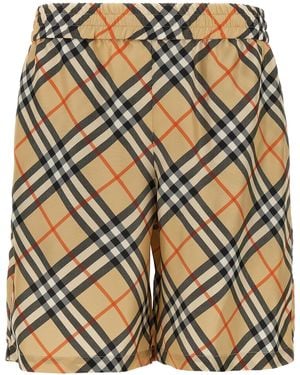Burberry Silk Shorts - Natural