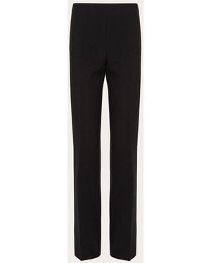 Ferragamo Wool Straight Pants - Black