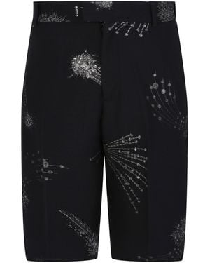 McQueen Embellished Astral Shorts - Black