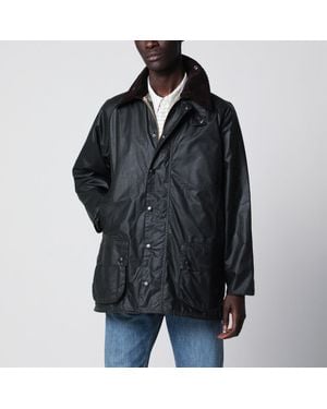 Barbour Sage Beaufort Waxed Jacket - Black