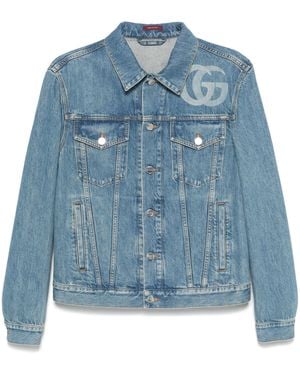 Gucci Mid Wash Denim Trucker Jacket - Blue